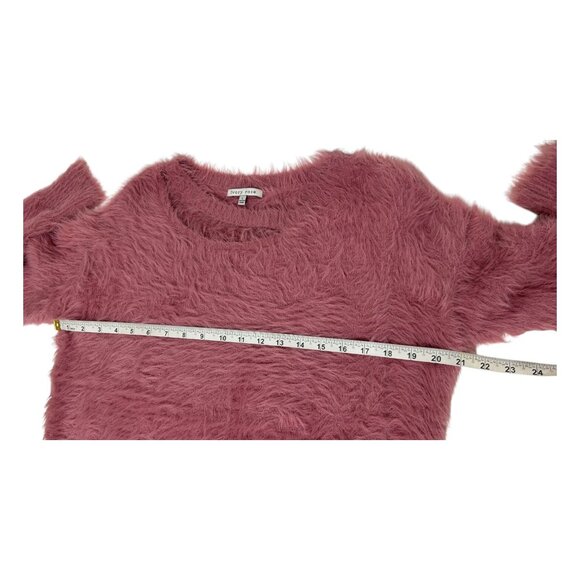 Ivory Rose Womens Size L Fuzzy Pink Asymmetrical Cutout Sweater Y2K Whimsygoth - Picture 9 of 12